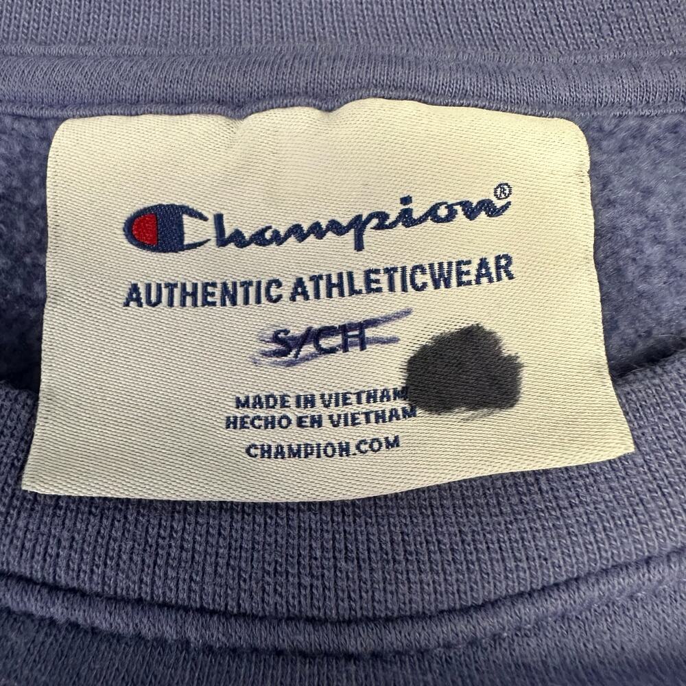 Champion Authentic Athletic Wear Solid Purple Crewneck Sweater Small Casual - Picture 5 of 6